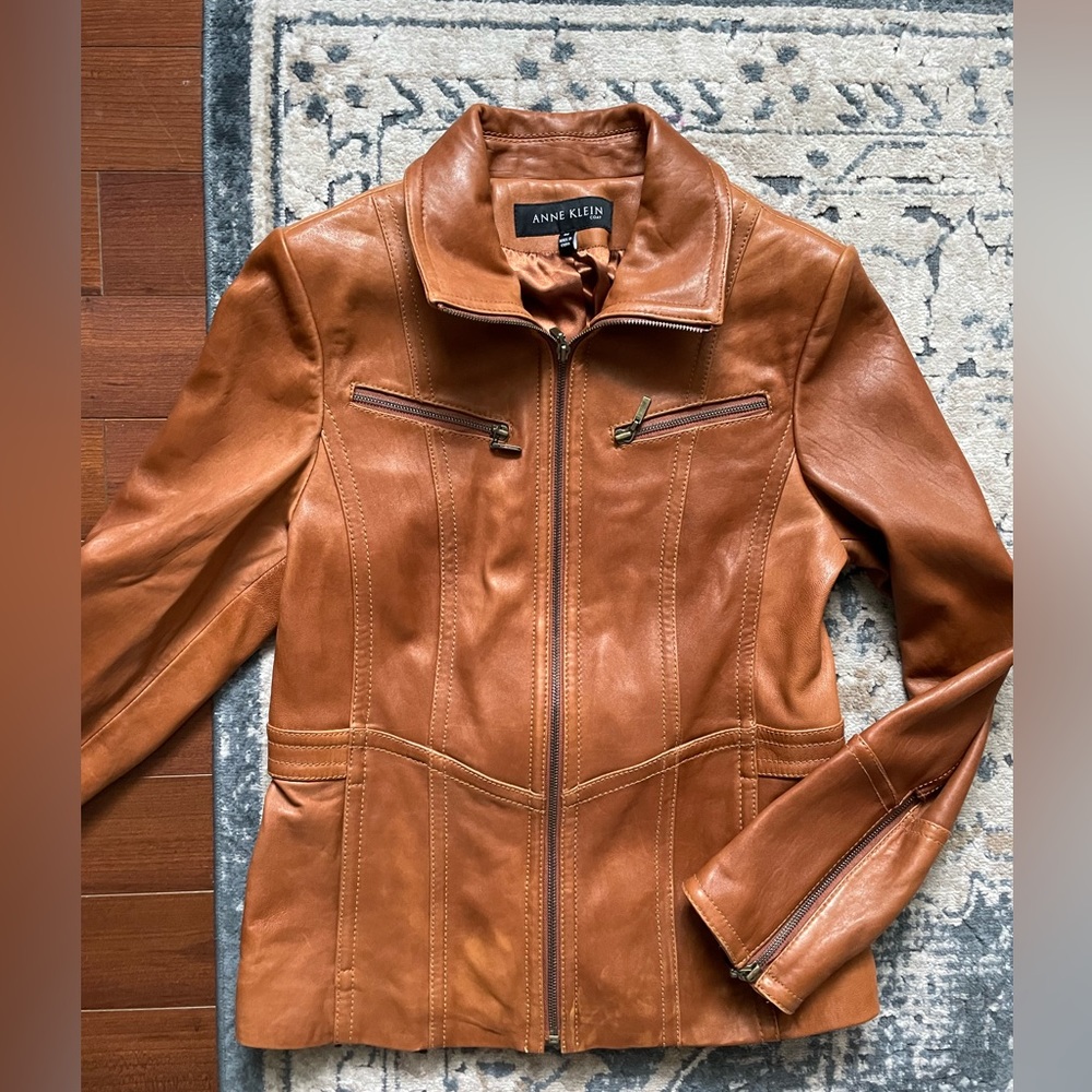 Anne Klein Brown Leather Jacket